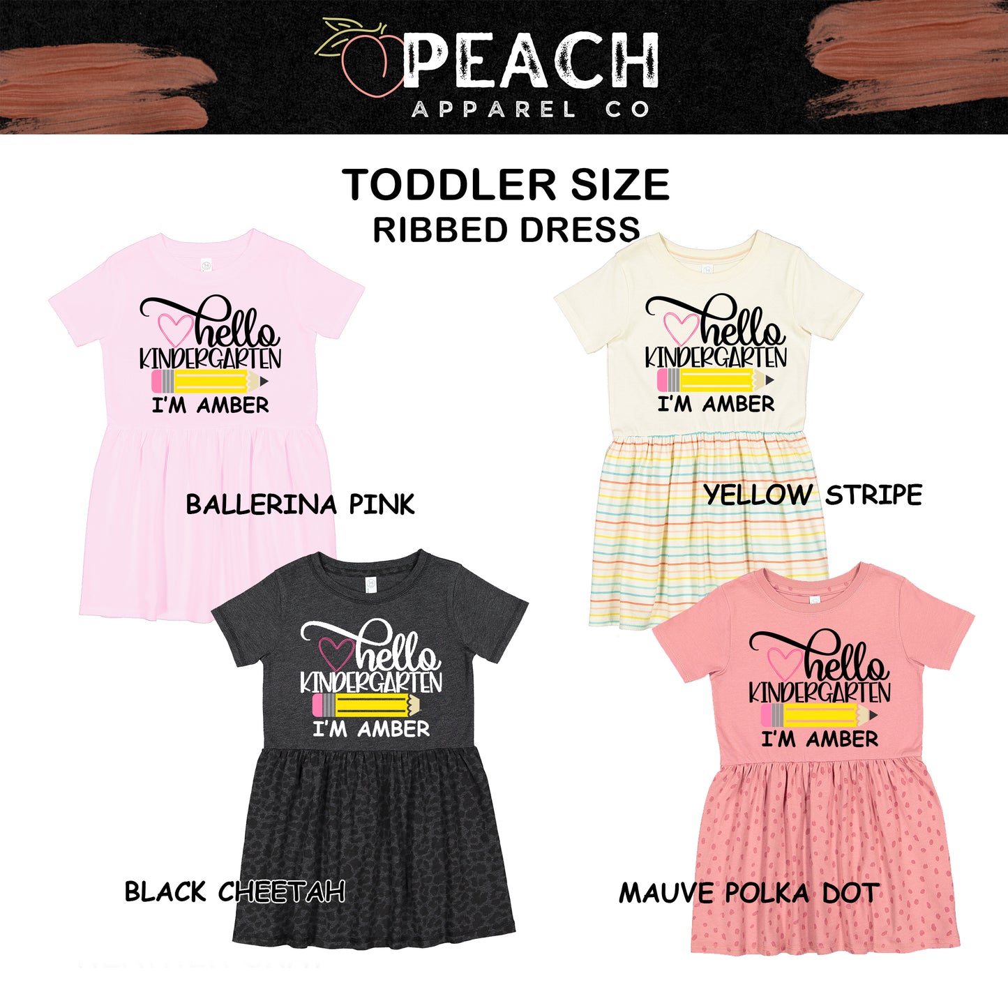 Hello Kindergarten Girls Ruffle Dress