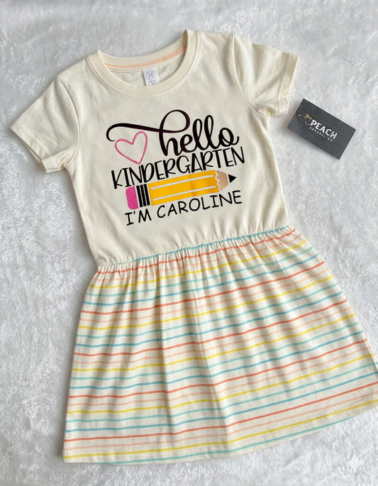 Hello Kindergarten Girls Ruffle Dress