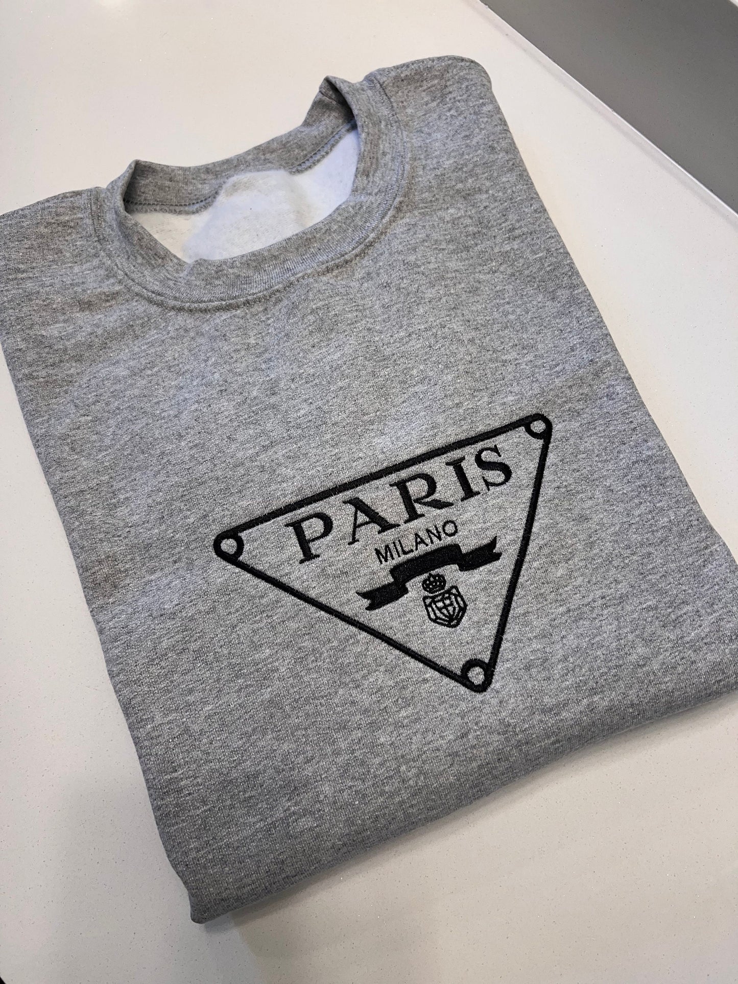 PARIS Embroidery Ladies Woman's Sweatshirt Cute Designer Style Milano Cotton Shirt
